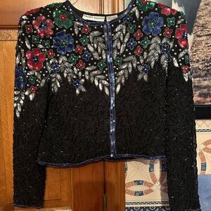 Night Vogue Women's Black Embellished Jacket